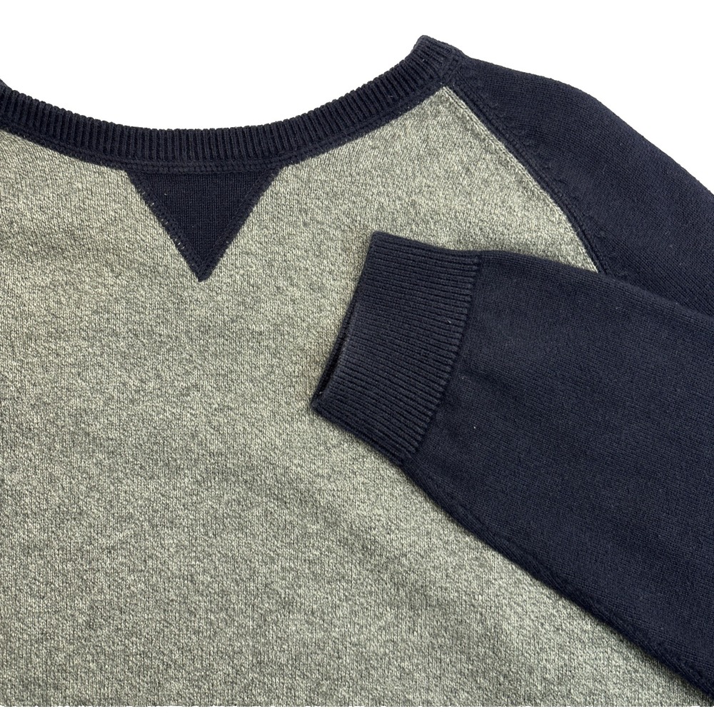 1901 Men's Sweater Pullover Crewneck Cotton/Cashmere Blend XXL Navy Grey